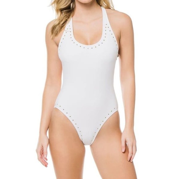 studded one piece swimsuit